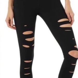 ALO Yoga Black Ripped Leggings